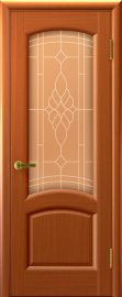 Изображение товара Межкомнатная шпонированная дверь Luxor Legend Лаура Темный Анегри Т74 остекленная